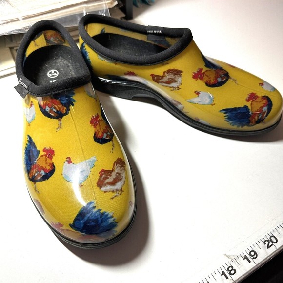 Sloggers Chicken Rubber Slip On Rain Shoes Womens Farm Yard Work Size 8 - Picture 1 of 8